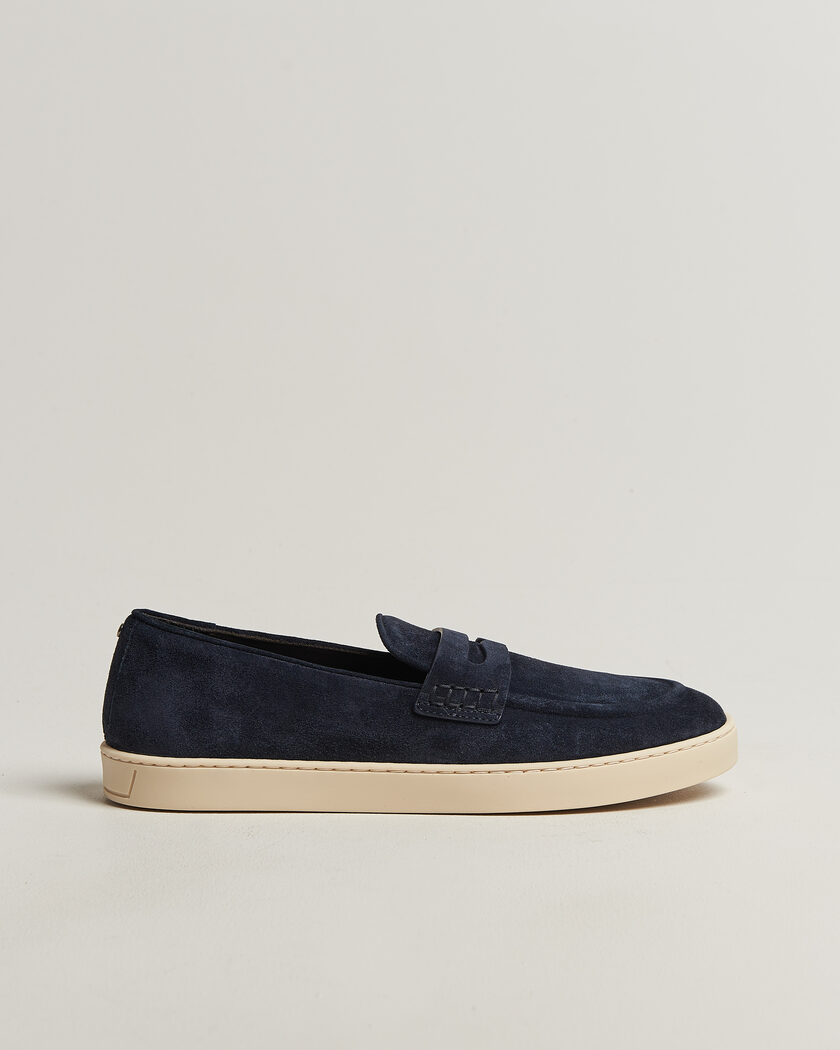 Canali Summer Loafers Navy Suede – Bleu