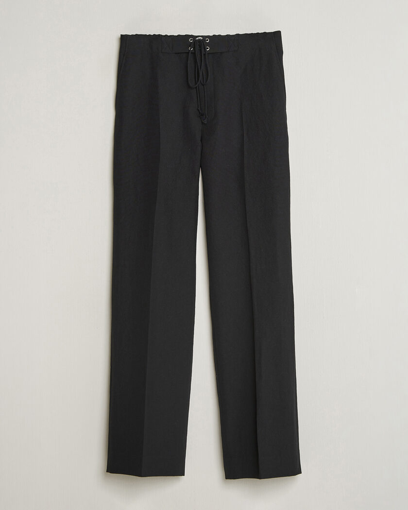 Auralee Wool/Linen Ox Drawstring Pants Black – Noir
