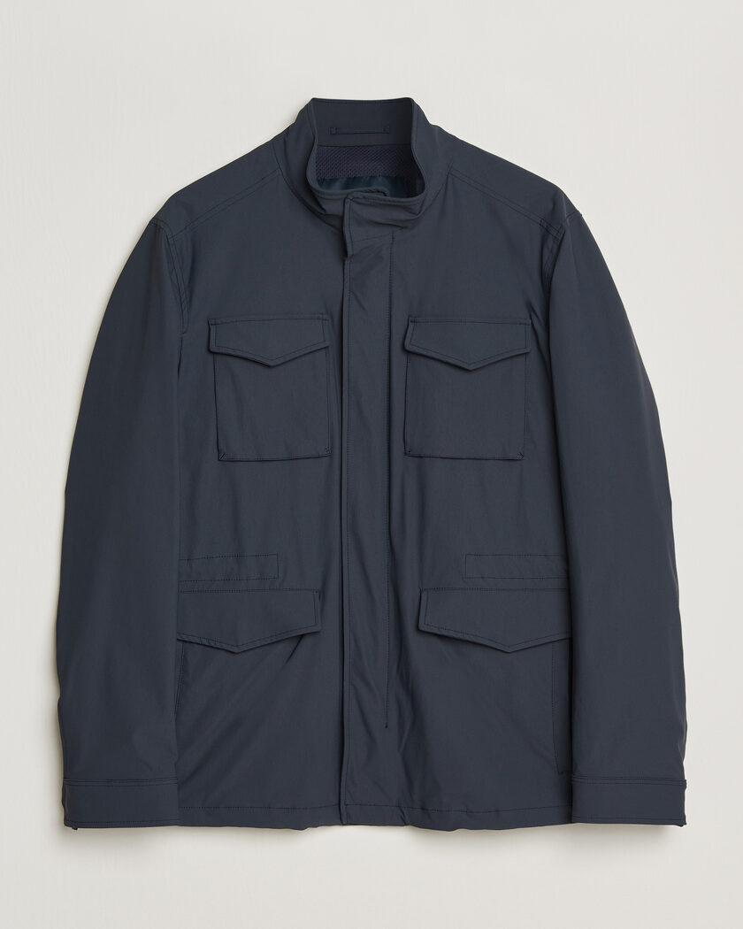Herno Soft Nylon Field Jacket Navy – Bleu