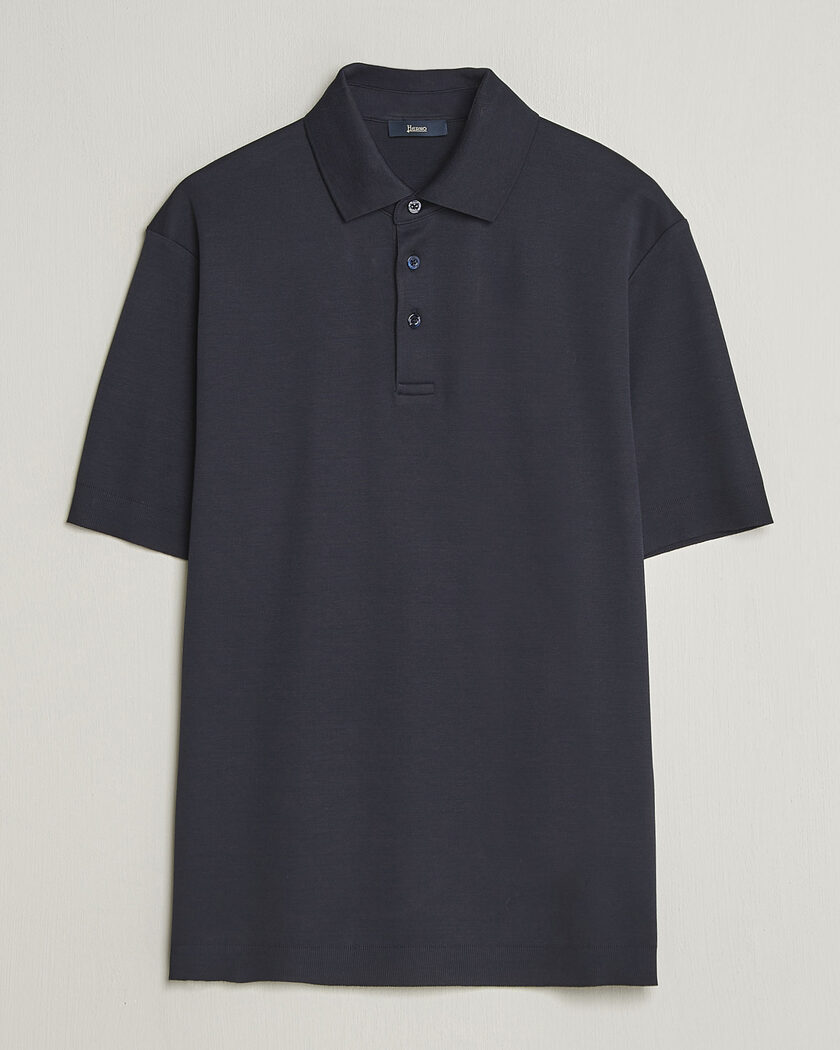 Herno Micro Piquet Polo Navy – Bleu