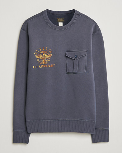 RRL Training Crew Sweatshirt Faded Blue – Bleu