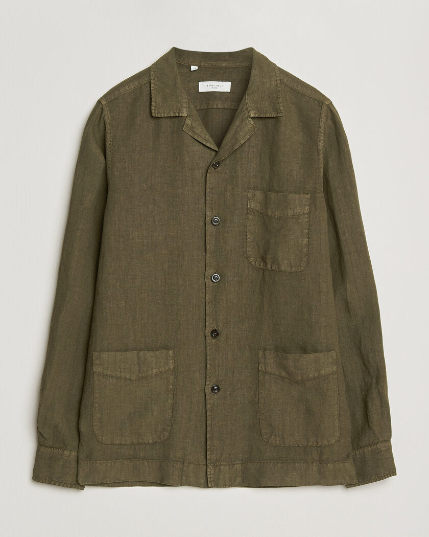 Boglioli Linen Painter Jacket Military – Vert