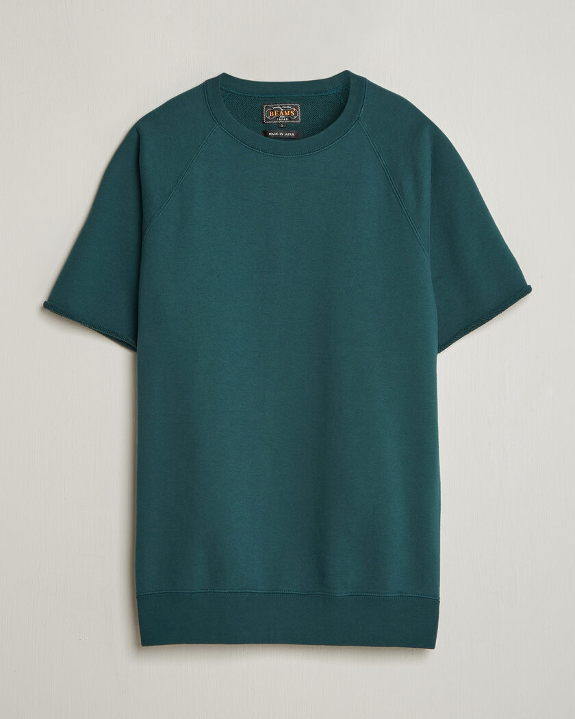 BEAMS PLUS Short Sleeve Cut Off Sweat Dark Green – Vert