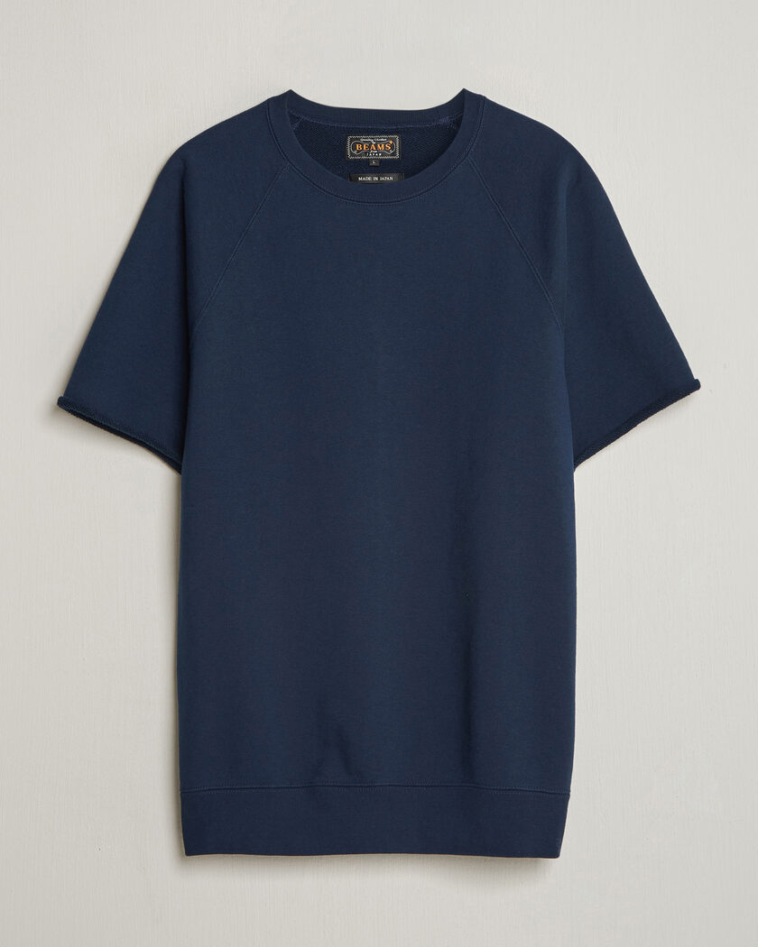 BEAMS PLUS Short Sleeve Cut Off Sweat Navy – Bleu
