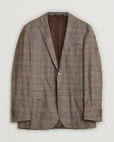 Pre-owned Corneliani Check Wool Blazer Brown 52 – Marron