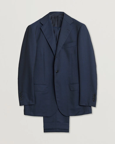 Pre-owned Ring Jacket Mohair Blend Suit Navy 52 – Beige