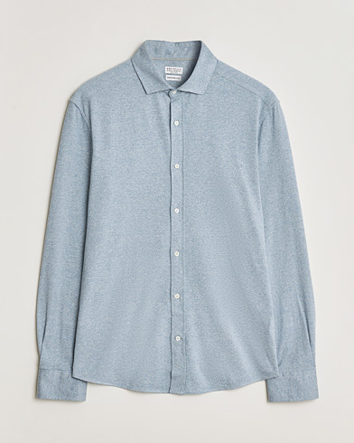 Pre-owned Brunello Cucinelli Lightweight Jersey Shirt Light Blue L – Bleu