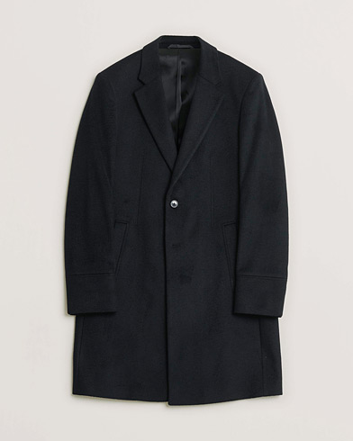 Pre-owned HUGO Cashmere Coat Black 46 – Noir
