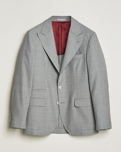 Pre-owned Brunello Cucinelli Peak Lapel Wool Blazer Light Grey – Gris