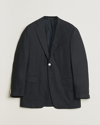Pre-owned Canali Hopsack Wool Blazer Navy 50 – Bleu