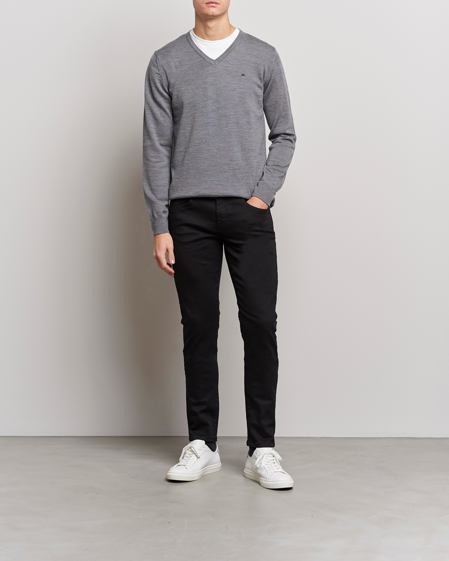 Heren | Truien | J.Lindeberg | Lymann True Merino V-Neck Pullover Grey