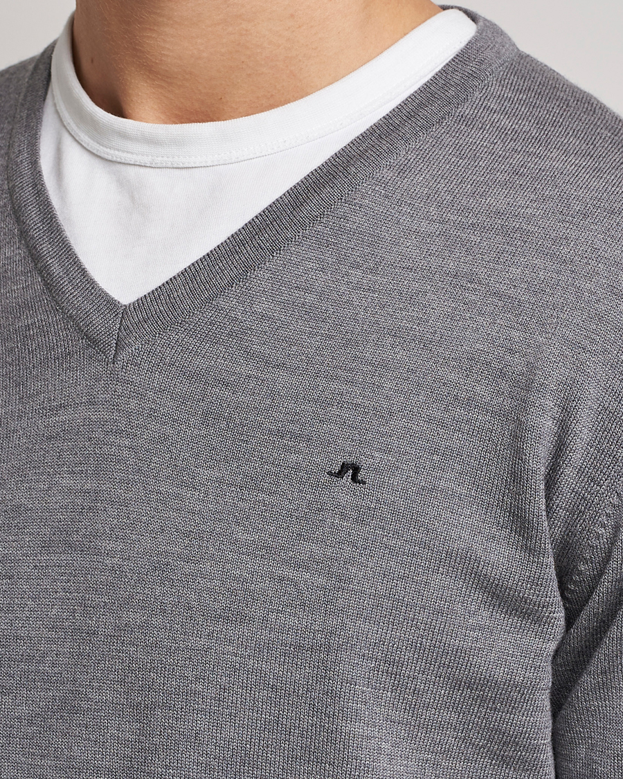 Heren | Truien | J.Lindeberg | Lymann True Merino V-Neck Pullover Grey