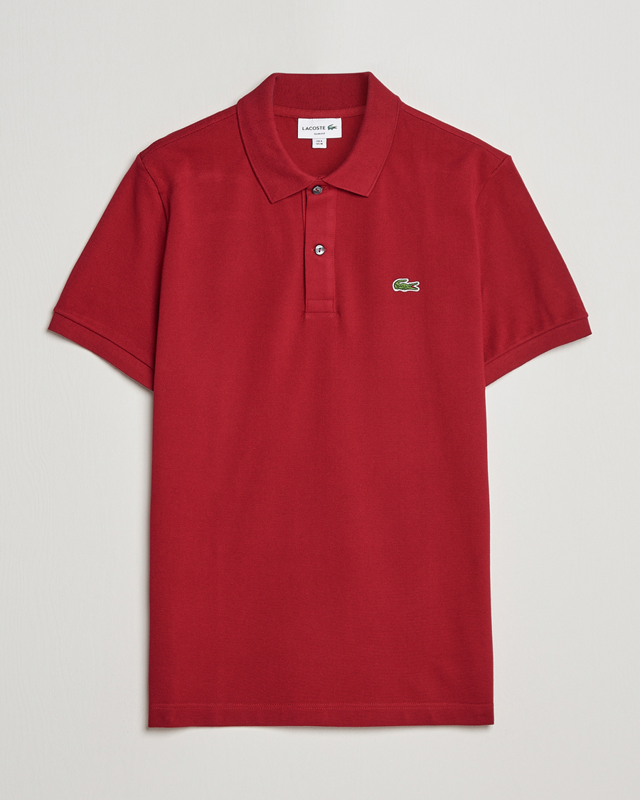 Heren | Polo's | Lacoste | Slim Fit Polo Piké Bordeaux