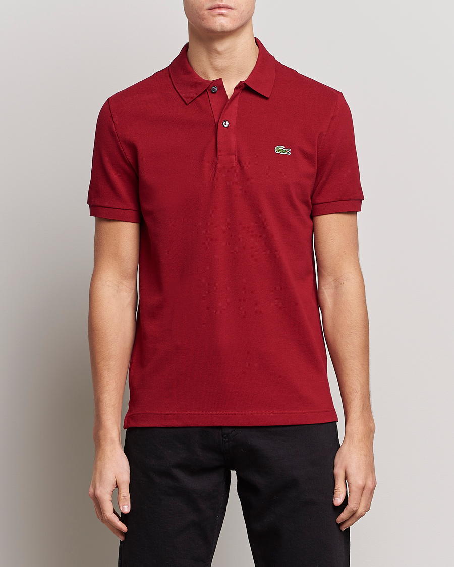 Heren | Polo's | Lacoste | Slim Fit Polo Piké Bordeaux