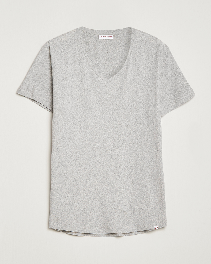 Heren | T-shirts | Orlebar Brown | OB V-Neck Tee Grey Melange