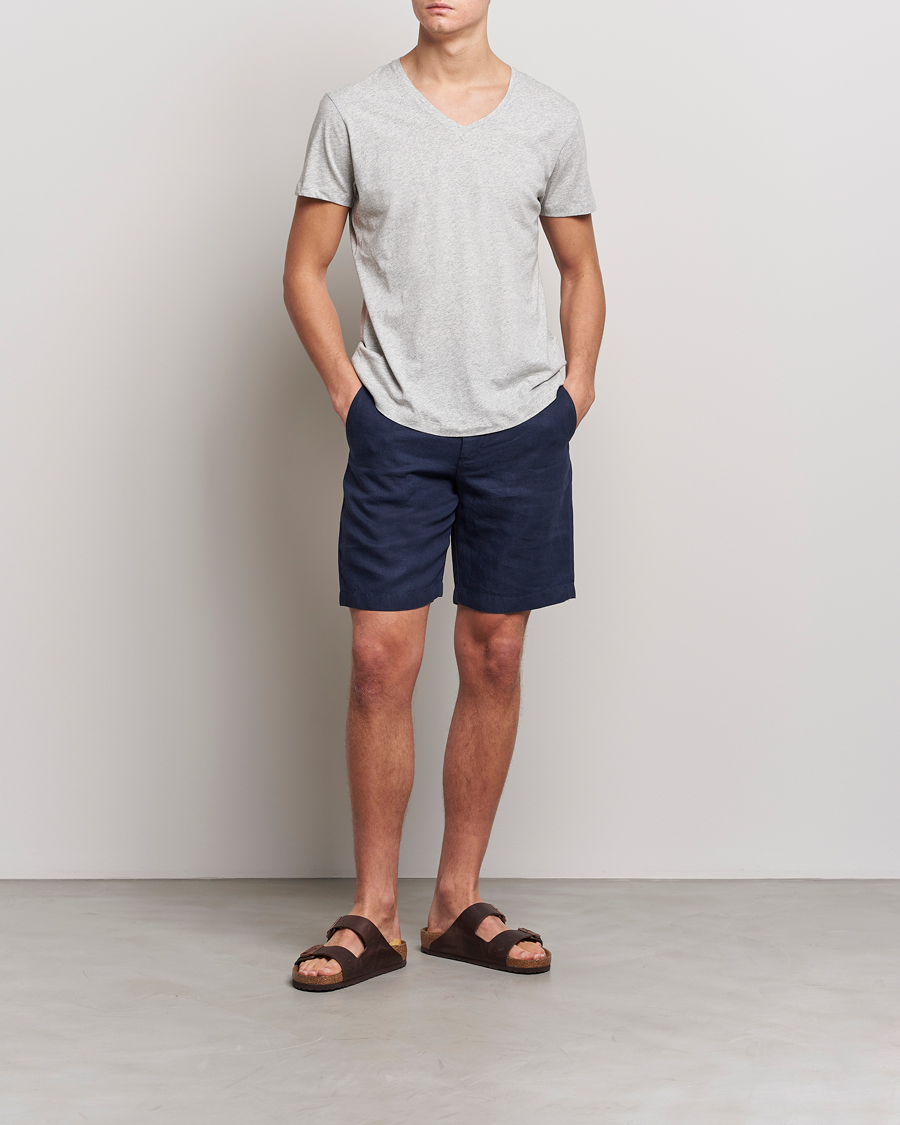 Heren | T-shirts | Orlebar Brown | OB V-Neck Tee Grey Melange