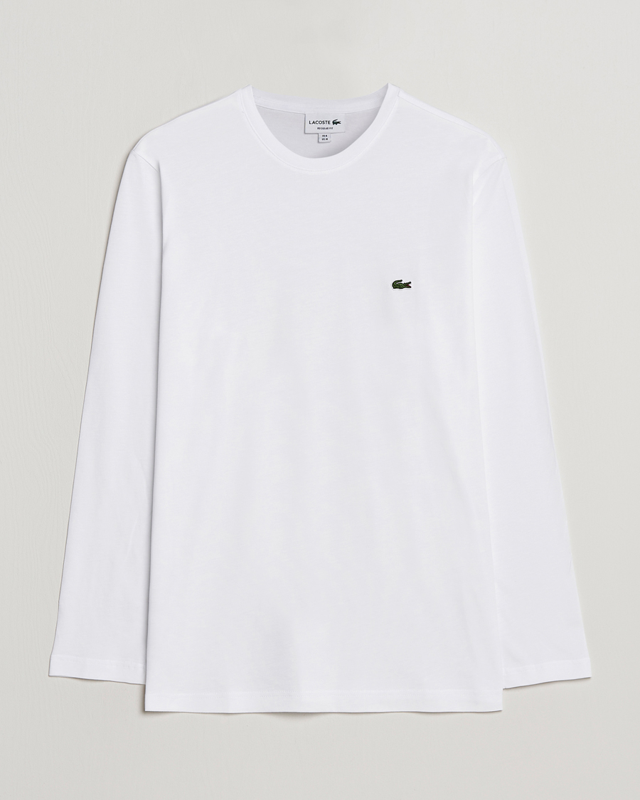Heren | T-shirts | Lacoste | Long Sleeve Crew Neck T-Shirt White