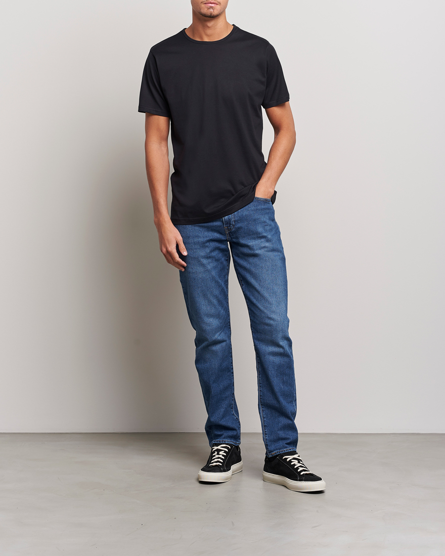 Heren | T-shirts | Sunspel | Superfine Cotton Crew Neck T-Shirt Black