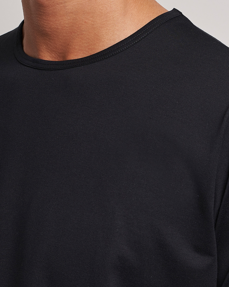 Heren | T-shirts | Sunspel | Superfine Cotton Crew Neck T-Shirt Black
