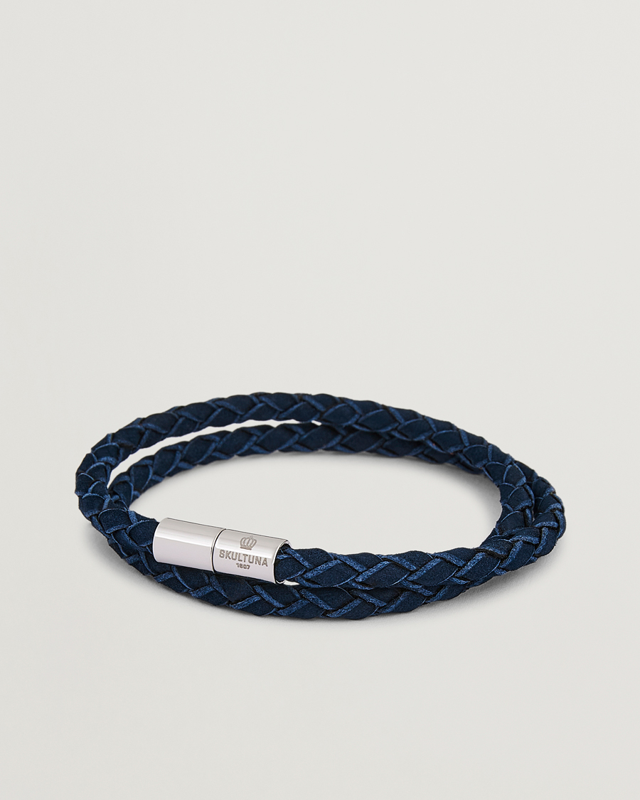 Heren | Sieraden | Skultuna | The Suede Bracelet Blue
