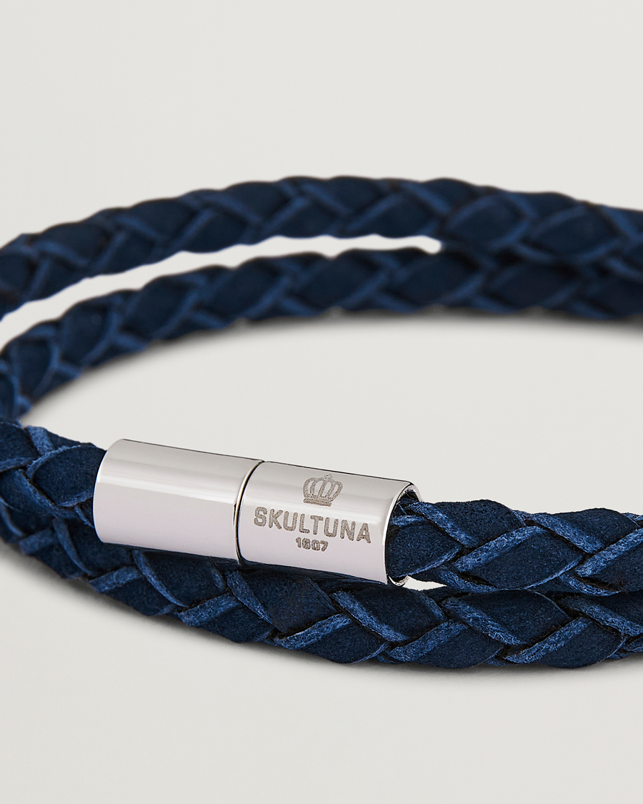 Heren | Sieraden | Skultuna | The Suede Bracelet Blue