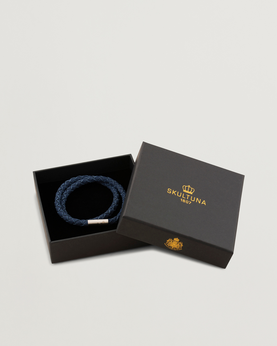 Heren | Sieraden | Skultuna | The Suede Bracelet Blue