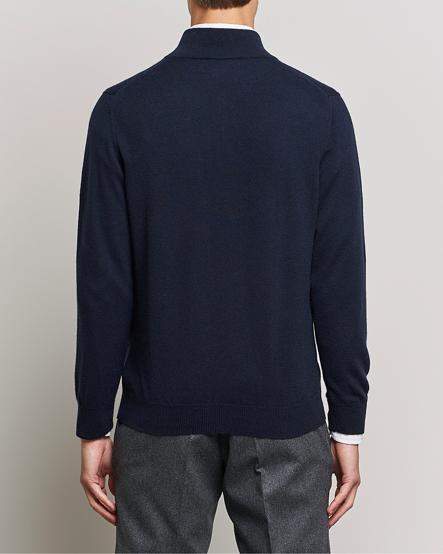 Heren | Truien | Piacenza Cashmere | Cashmere Half Zip Sweater Navy