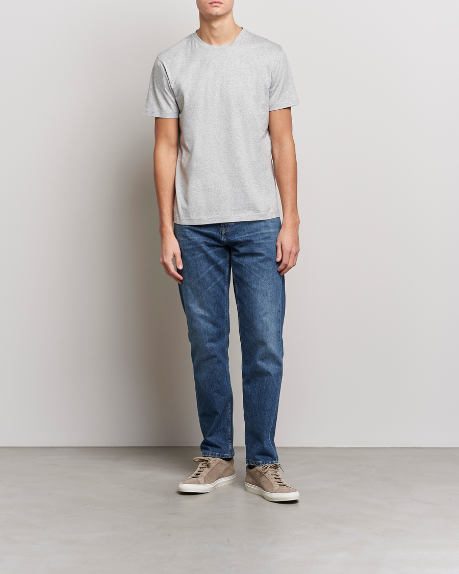Heren | T-shirts | Sunspel | Riviera Midweight T-Shirt Grey Melange