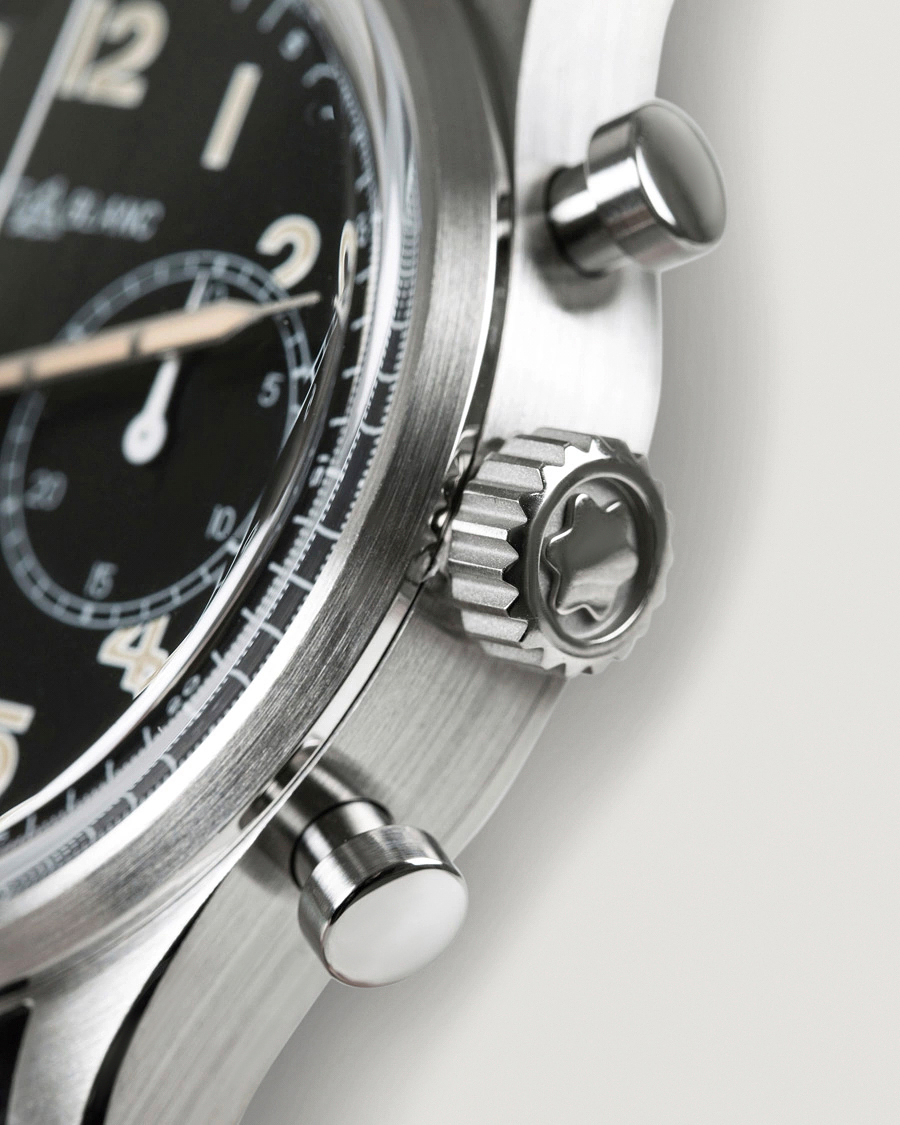 Heren | Montblanc 1858 Steel Automatic Chronograph 42mm Black Dial | Montblanc | 1858 Steel Automatic Chronograph 42mm Black Dial