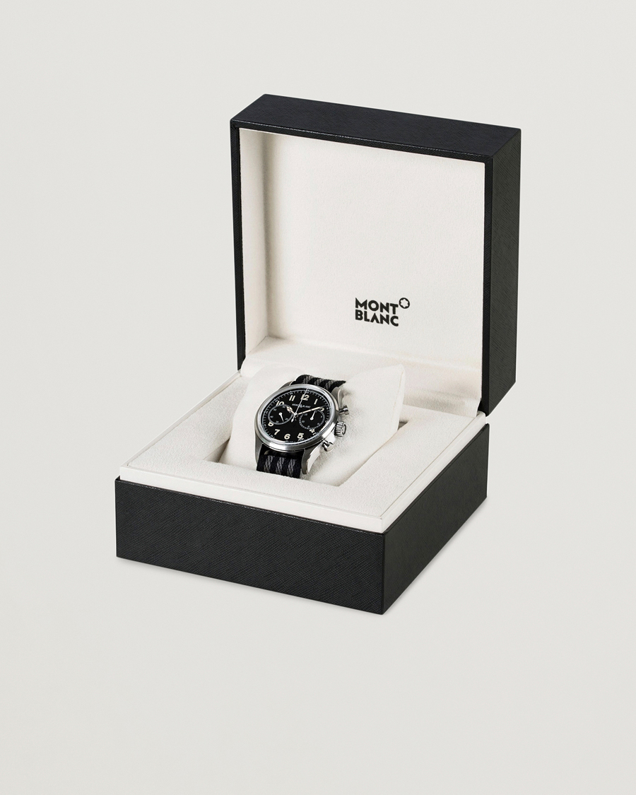 Heren | Montblanc 1858 Steel Automatic Chronograph 42mm Black Dial | Montblanc | 1858 Steel Automatic Chronograph 42mm Black Dial