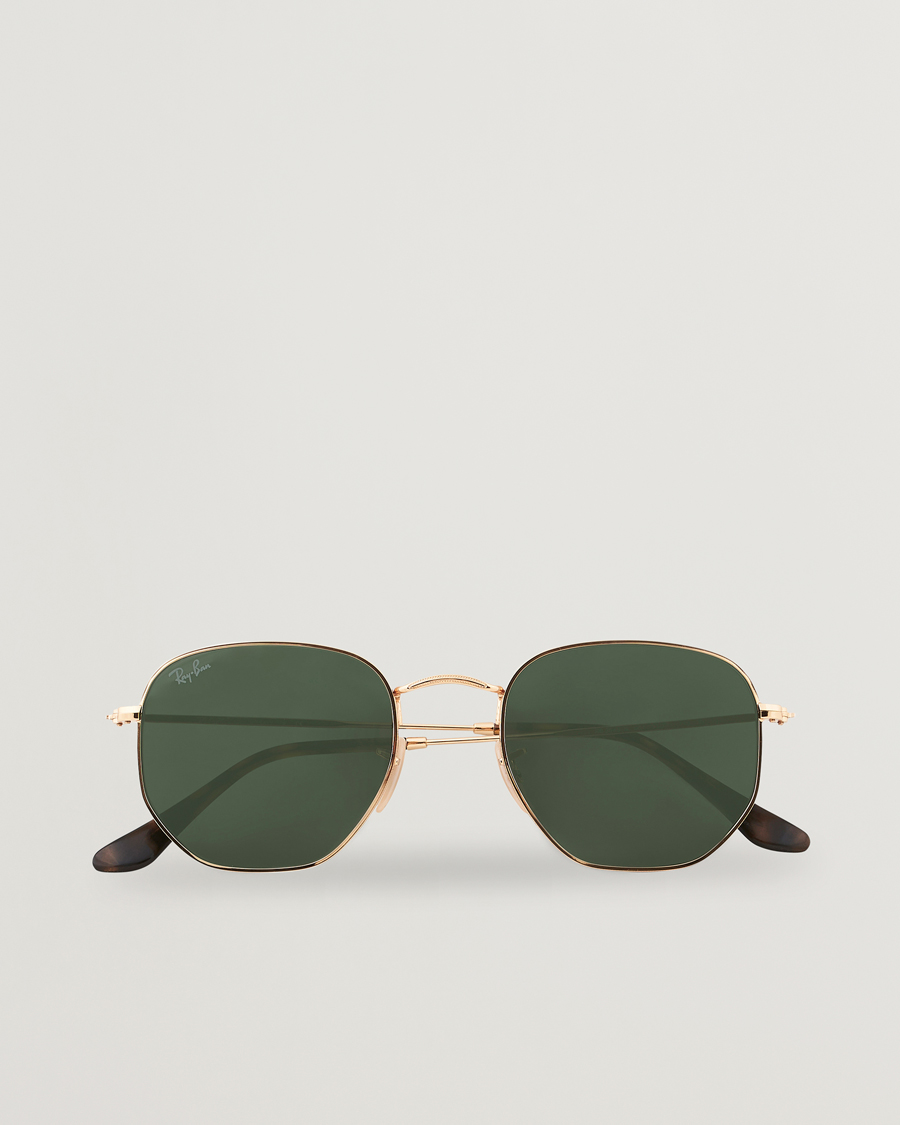 Heren | Zonnebrillen | Ray-Ban | 0RB3548N Hexagonal Sunglasses Gold/Green