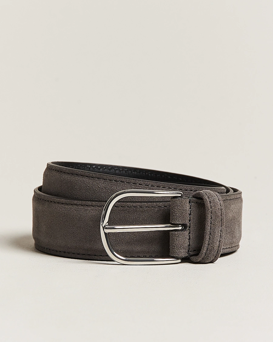Heren | Riemen | Anderson's | Suede 3,5 cm Belt Grey