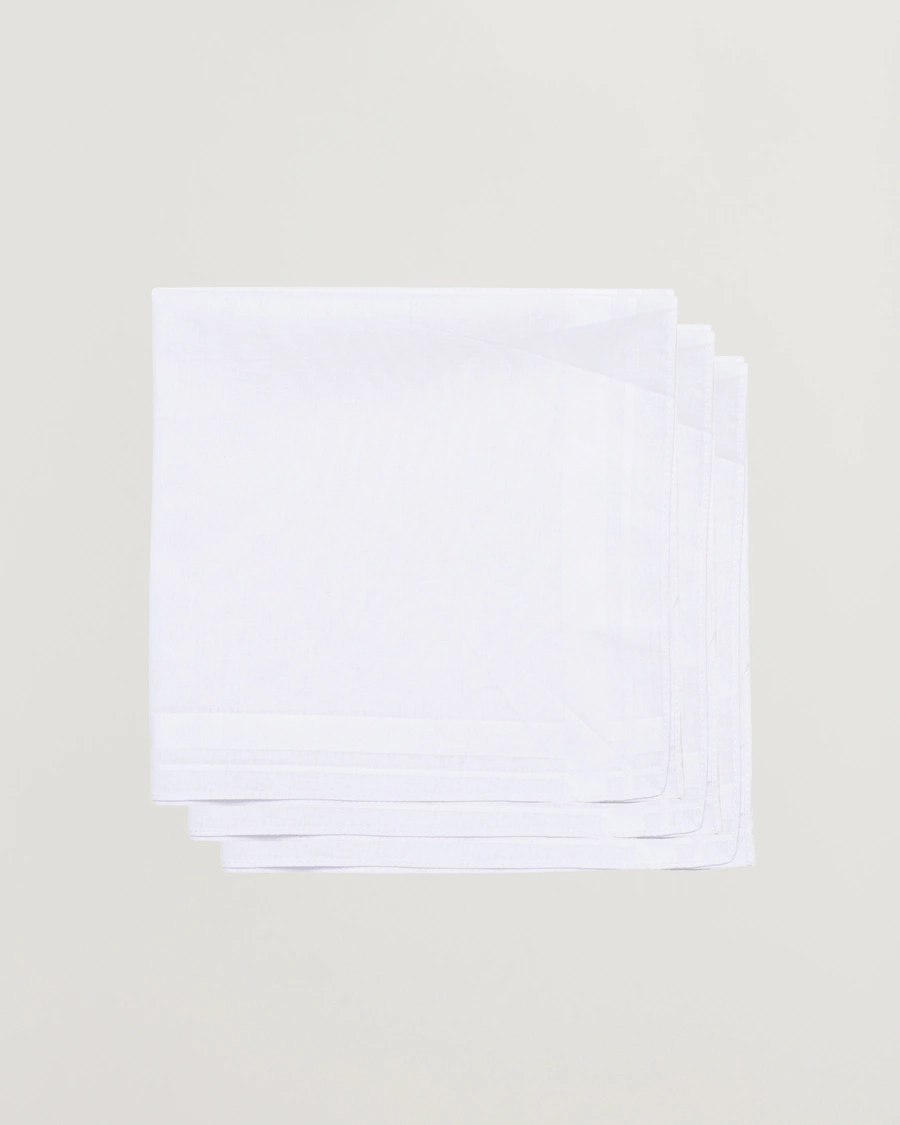 Heren | Pochets | Amanda Christensen | 3-Pack Cotton Pocket Square White