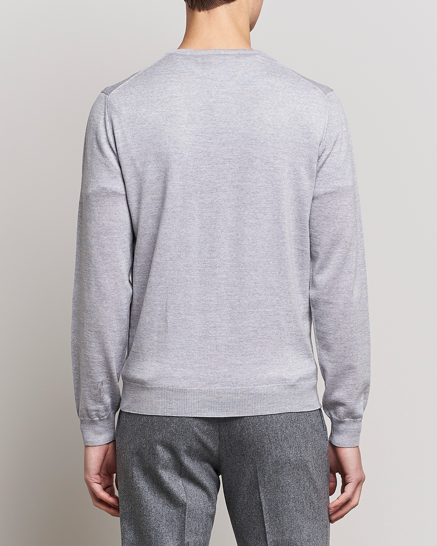 Heren | Truien | Stenströms | Merino Crew Neck Light Grey
