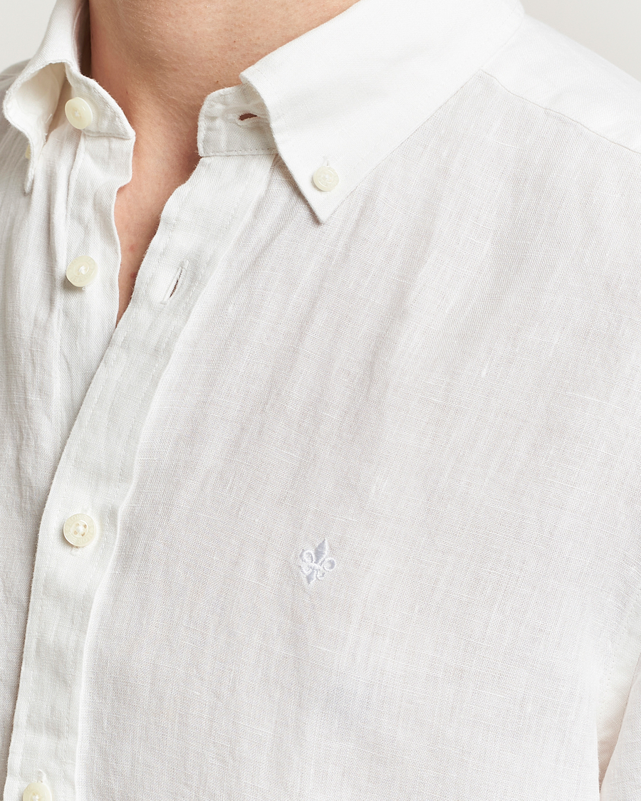 Heren | Overhemden | Morris | Douglas Short Sleeve Linen Shirt White
