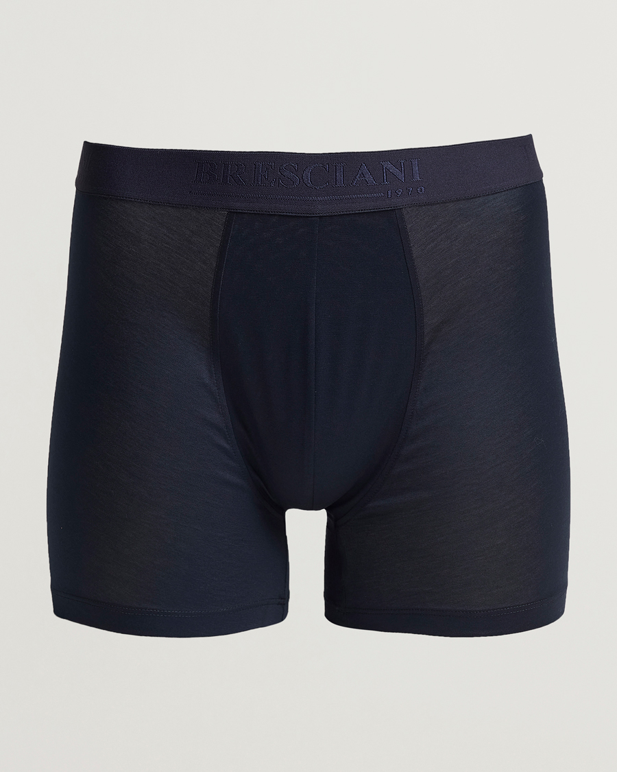 Heren | Ondergoed | Bresciani | Cotton Boxer Trunk Navy