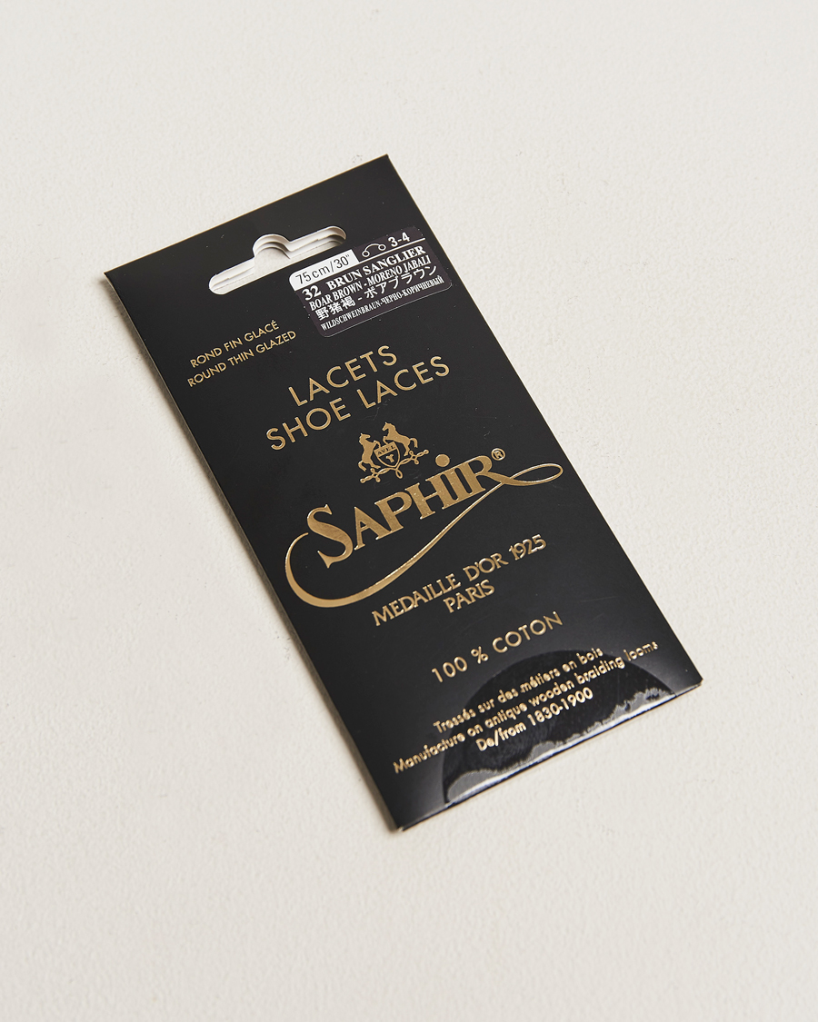 Heren | Schoenverzorging | Saphir Medaille d'Or | Shoe Laces Thin Waxed 75cm Dark Brown