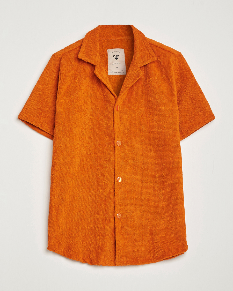 Heren | Overhemden | OAS | Terry Cuba Short Sleeve Shirt Terracotta