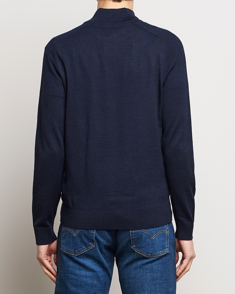Heren | Truien | Morris | John Merino Half Zip Navy