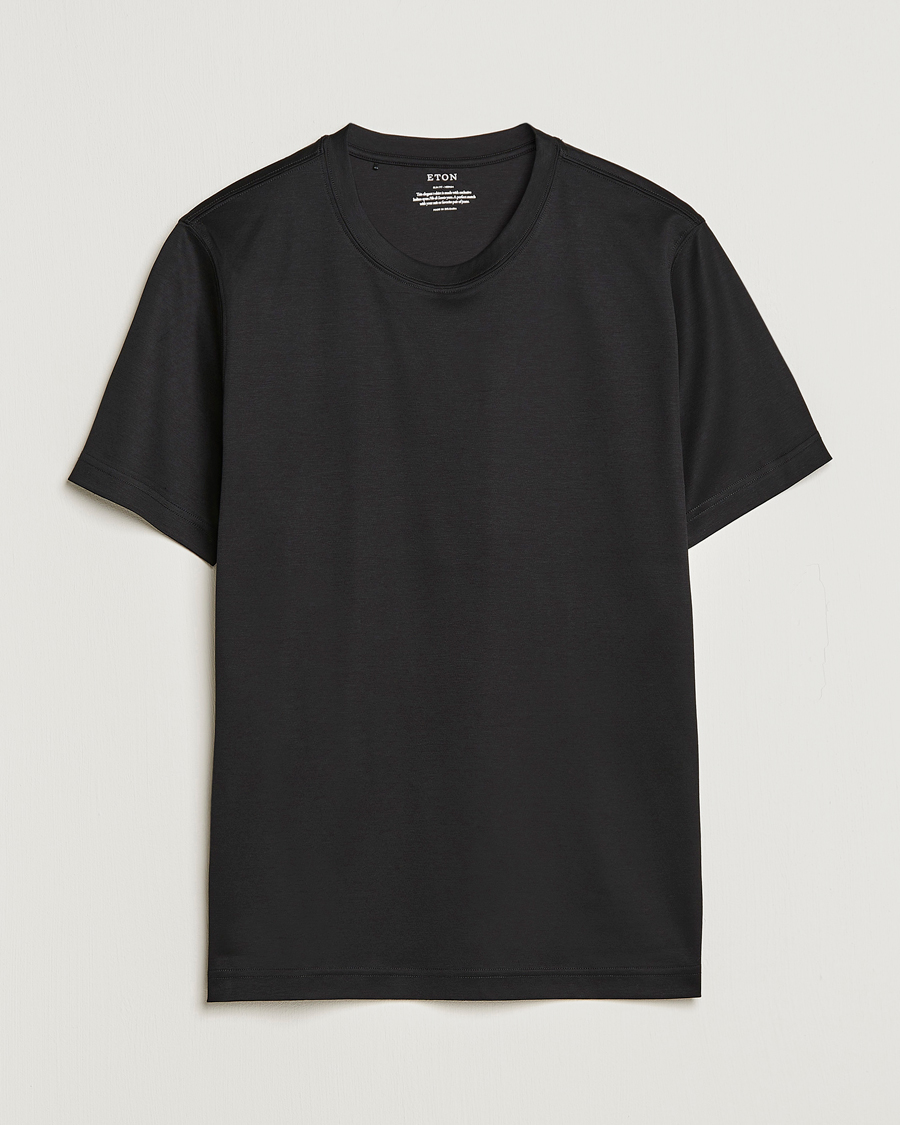 Heren | T-shirts | Eton | Filo Di Scozia Cotton T-Shirt Black