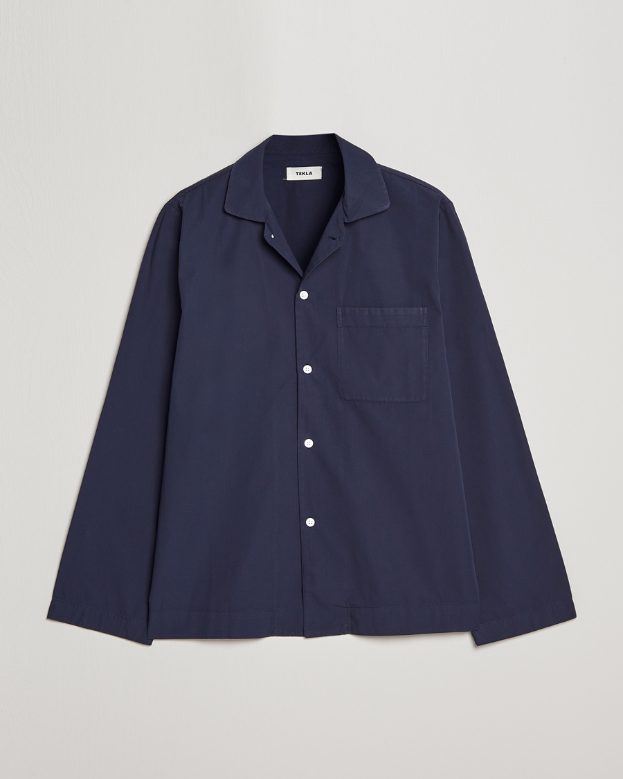 Heren | Pyjama's en gewaden | Tekla | Poplin Pyjama Shirt True Navy