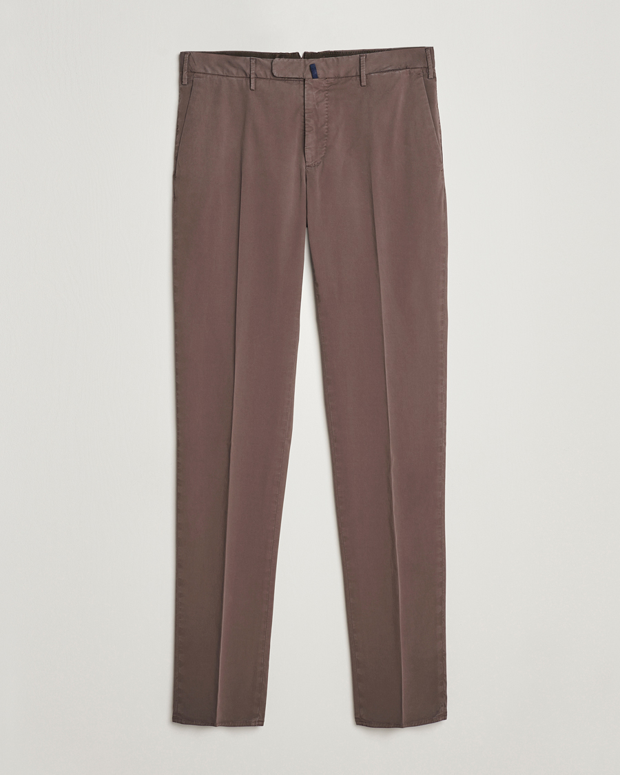 Heren | Broeken | Incotex | Slim Fit Comfort Chinos Dark Brown