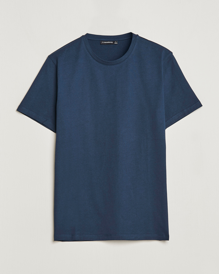 Heren | T-shirts | J.Lindeberg | Sid Cotton Crew Neck Tee Navy