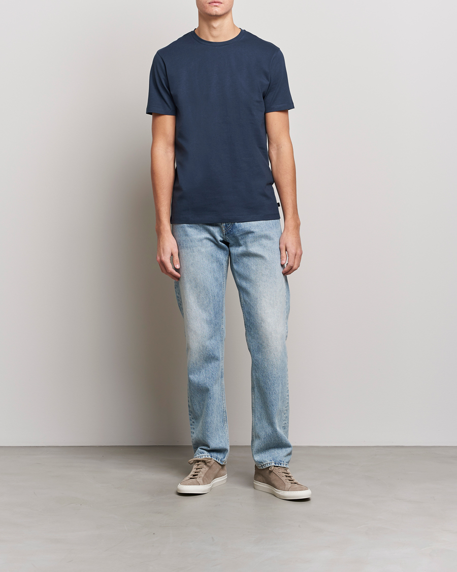 Heren | T-shirts | J.Lindeberg | Sid Cotton Crew Neck Tee Navy