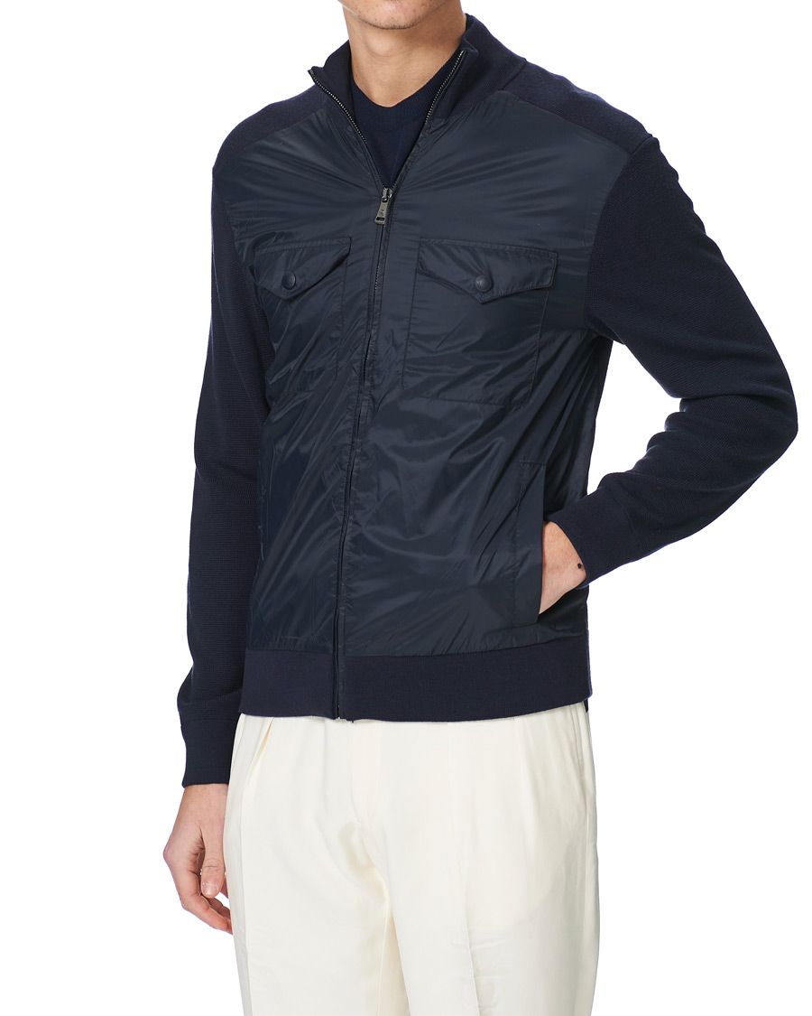 Heren | Truien | Ralph Lauren Purple Label | Hybrid Zip Sweater Classic Navy