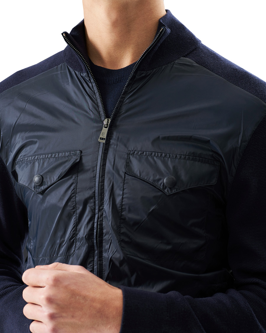 Heren | Truien | Ralph Lauren Purple Label | Hybrid Zip Sweater Classic Navy