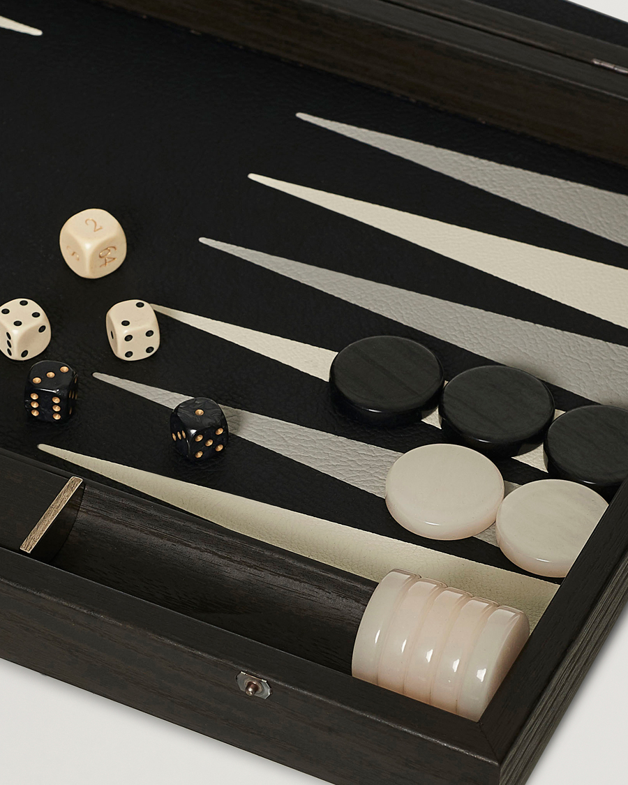 Heren | Spellen | Manopoulos | Classic Leatherette Backgammon Set Black