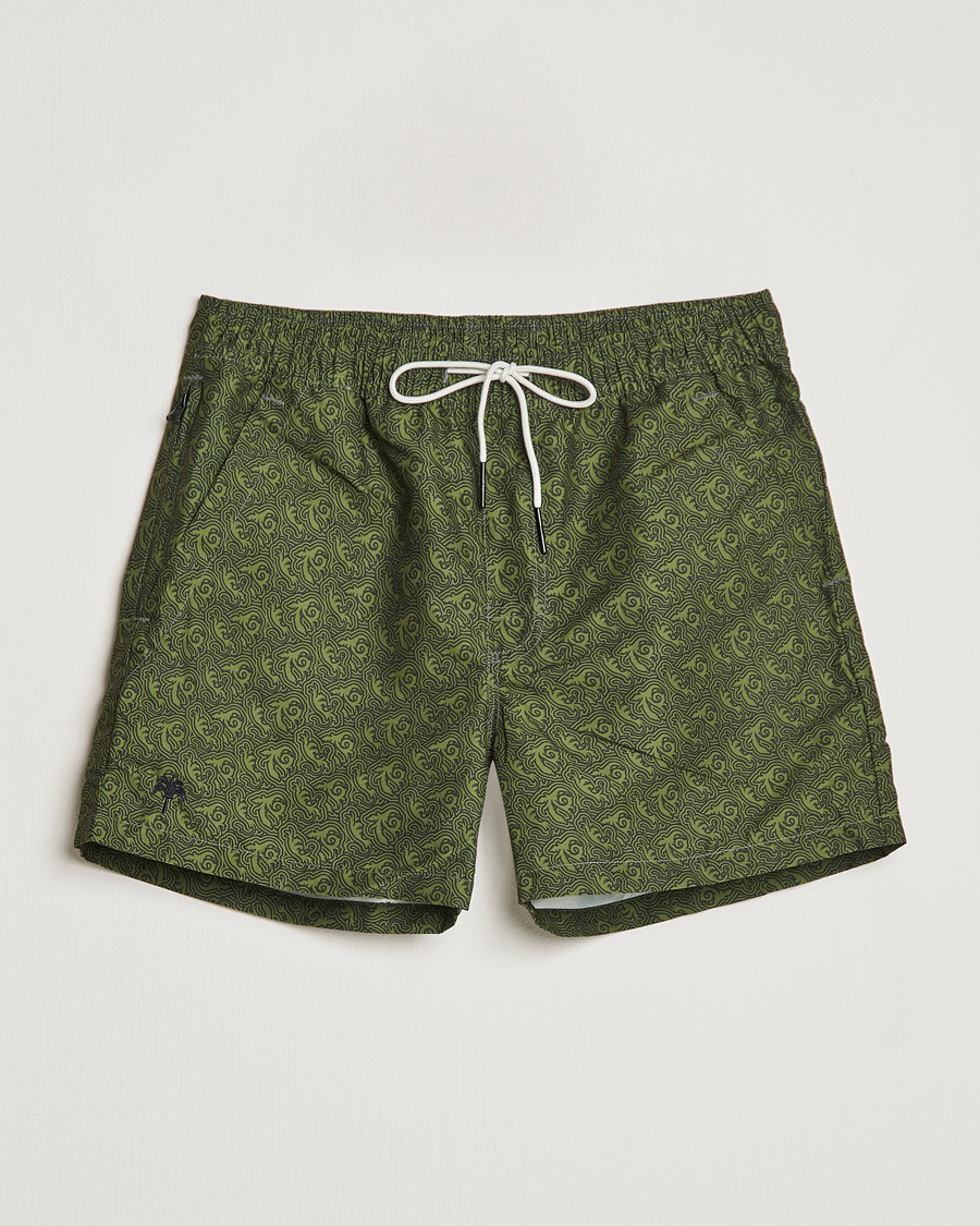 Heren | Zwembroek | OAS | Printed Swimshorts Green Squiggle