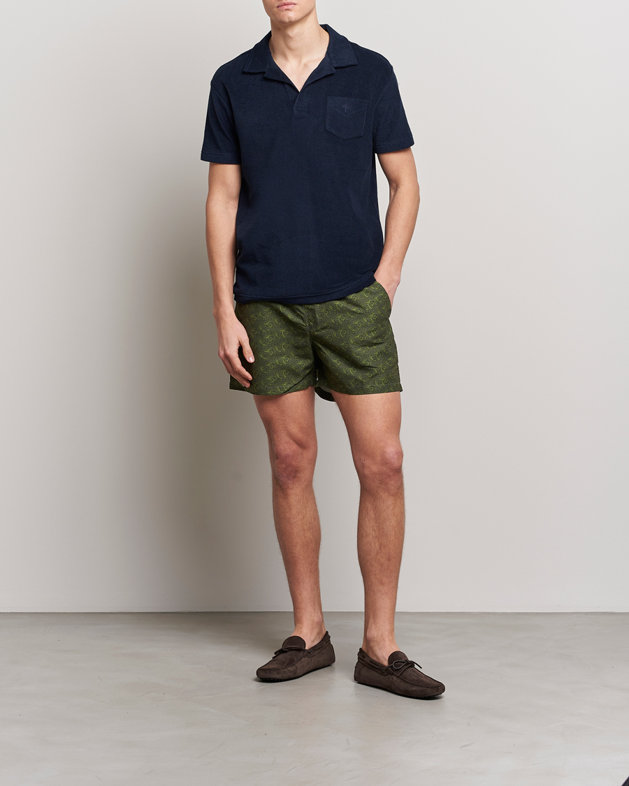 Heren | Zwembroek | OAS | Printed Swimshorts Green Squiggle