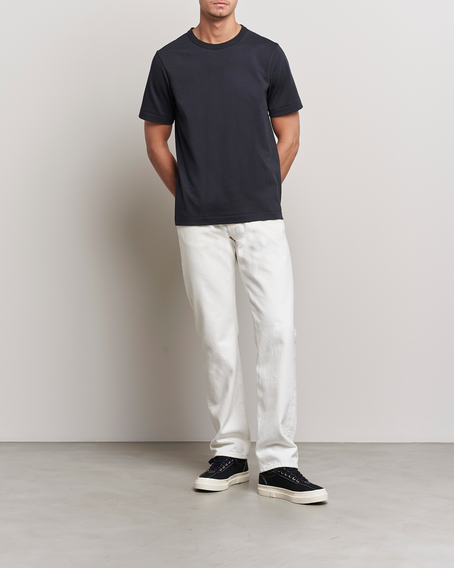 Heren | T-shirts | Merz b. Schwanen | Relaxed Fit Loopwheeled T-Shirt Charcoal